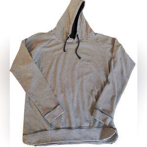 Enza hooded sweatshirt with pull string striped White and Navy Size L (Large)